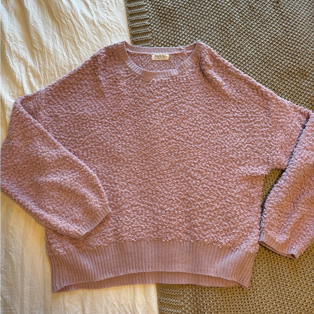 Soft Mauve Textured Sweater